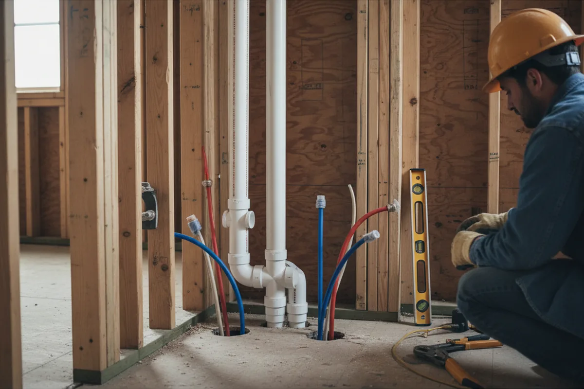 Drain and supply rough-in during Toilet Repair and Installation in Locust